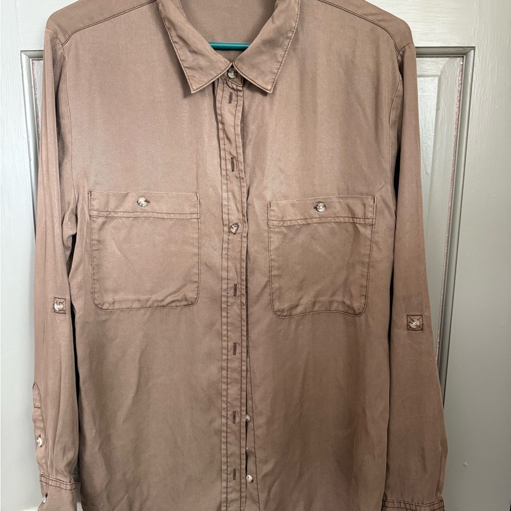 Sanctuary Women's Brown Button Down Shirt